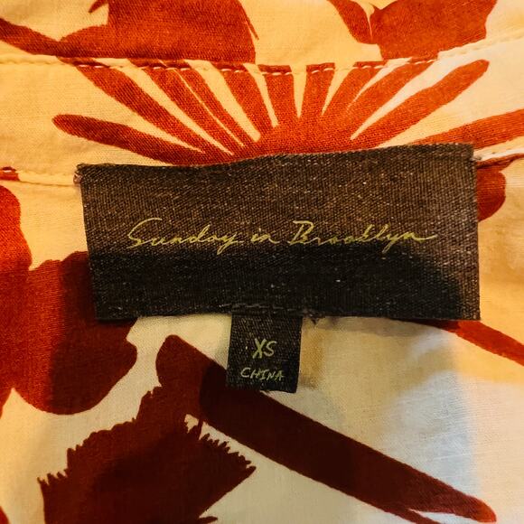 Sunday in Brooklyn Button Up Shirt Dress Floral Print Collar - XS - Picture 5 of 5